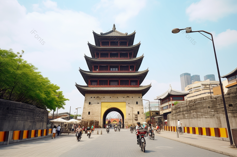 出游清晰的摄影图高清的图片大街的古建筑鼓楼,高清,摄影图,摄影图片,图片大全,摄影图免费下载